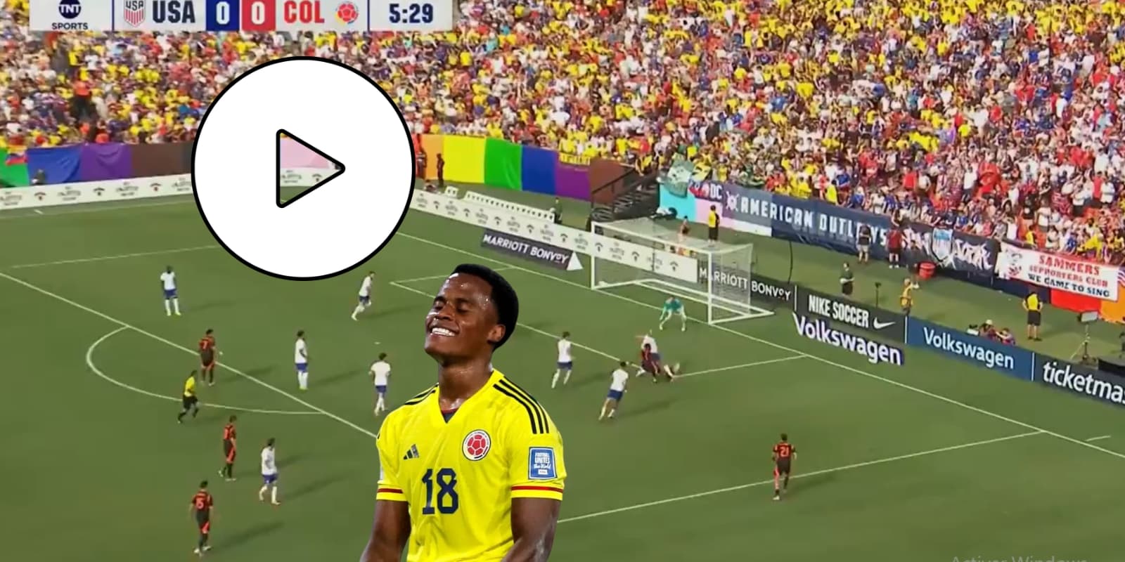 Jhon Arias le anotó gol a Estado Unidos