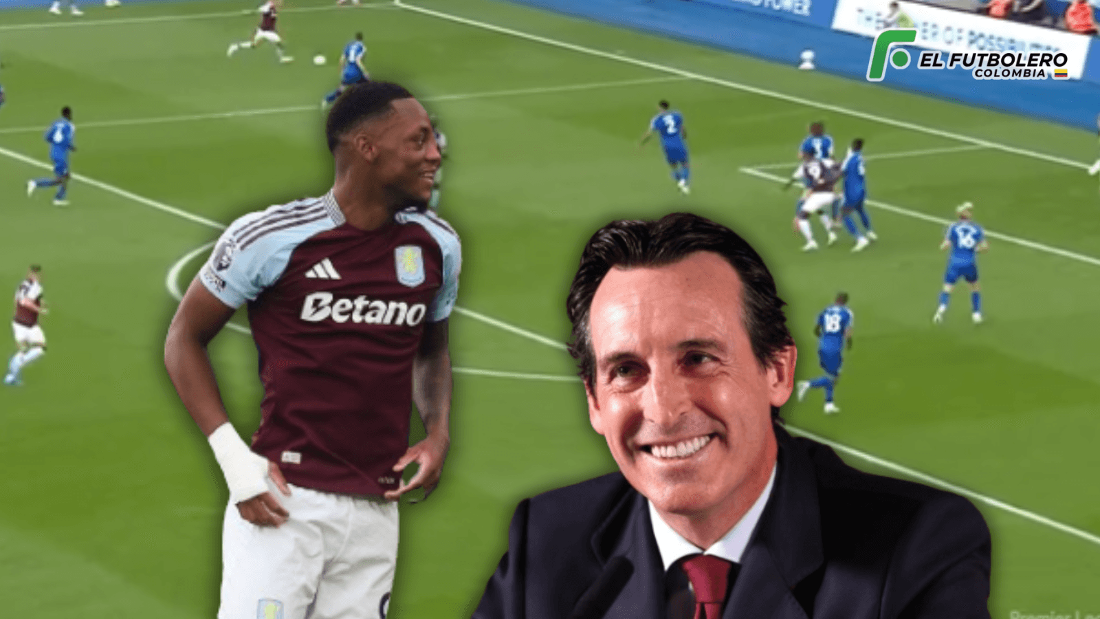Jhon Jader Durán Foto: The Telegraph, Aston Villa y Captura de ESPN