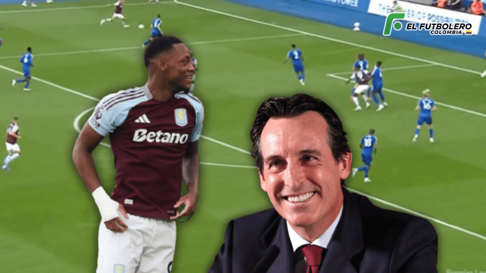 Jhon Jader Durán Foto: The Telegraph, Aston Villa y Captura de ESPN