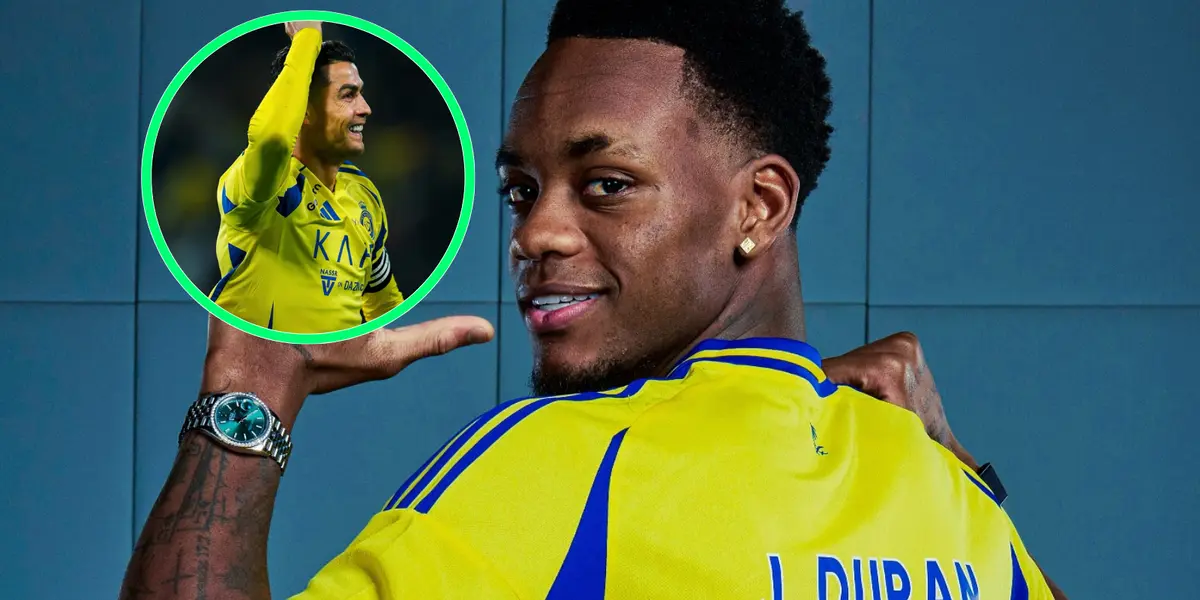 Jhon Jader Durán y Cristiano Ronaldo Foto: Al-Nassr