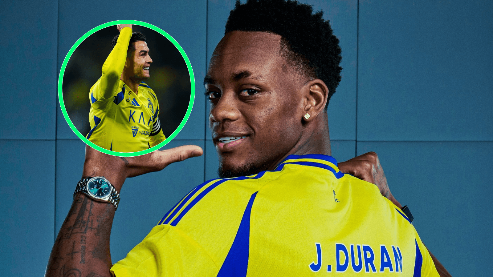Jhon Jader Durán y Cristiano Ronaldo Foto: Al-Nassr