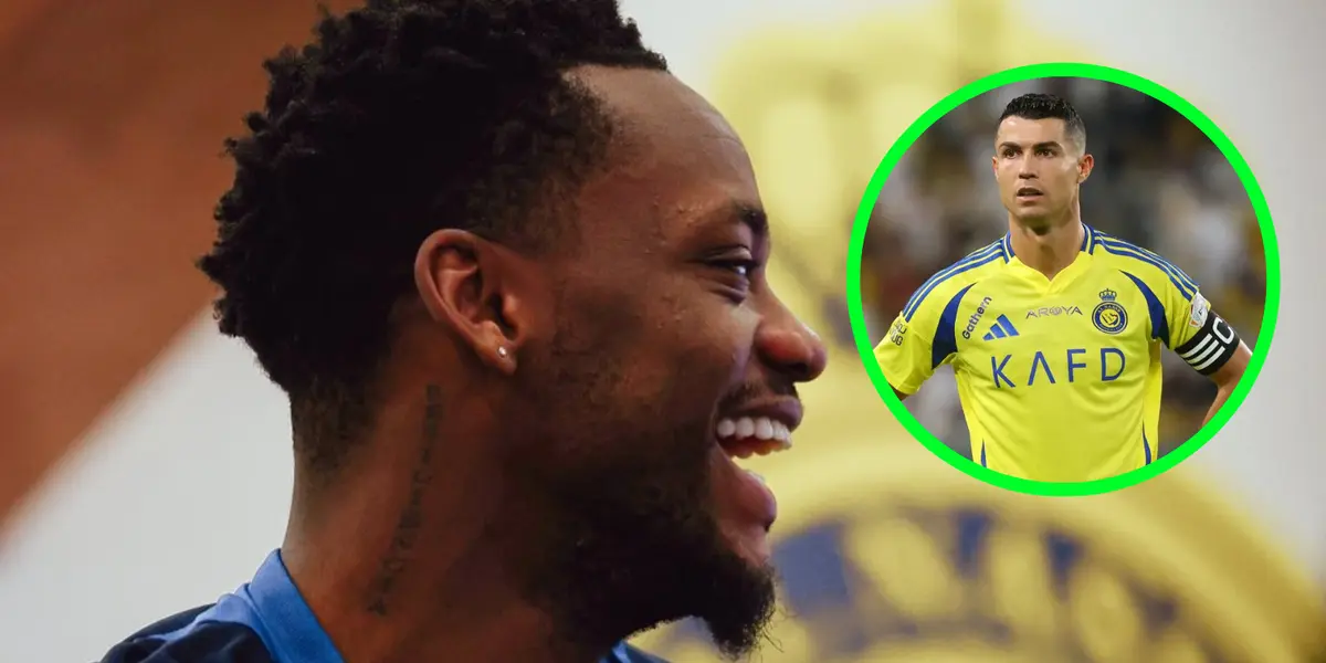 Jhon Jader Durán y Cristiano Ronaldo Foto: Al Nassr