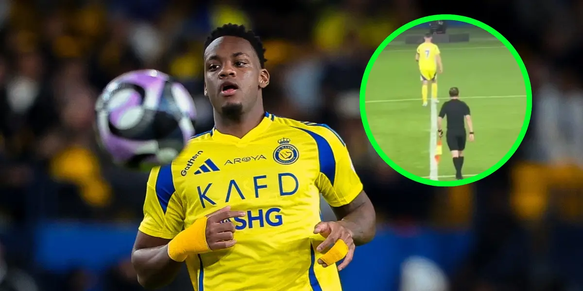 Jhon Jader Durán y Cristiano Ronaldo Foto: Al Nassr y Captura de X