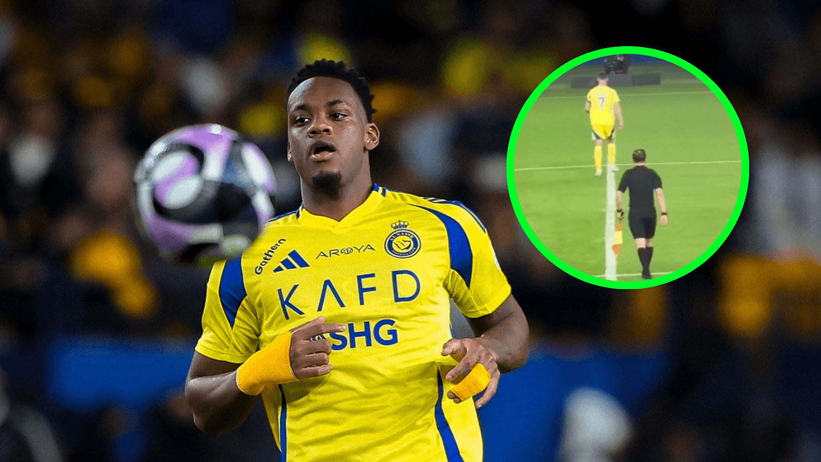 Jhon Jader Durán y Cristiano Ronaldo Foto: Al Nassr y Captura de X