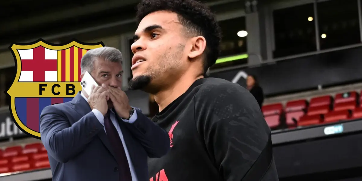 Joan Laporta y Luis Díaz Foto: FC Barcelona y redes sociales de Luis Díaz