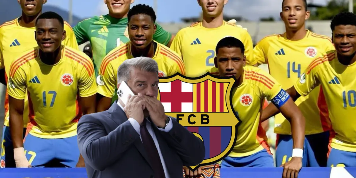 Joan Laporta y Selección Colombia Sub 20 Foto: FCF y FC Barcelona
