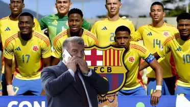 Joan Laporta y Selección Colombia Sub 20 Foto: FCF y FC Barcelona