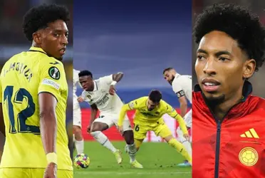 Johan Mojica estuvo con escasos minutos en el juego entre el Villarreal CF contra el Real Madrid.