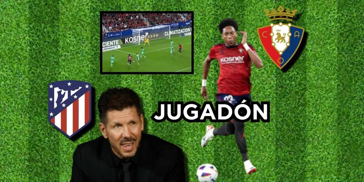 Johan Mojica se destacó en el Osasuna contra el Atlético de Madrid.