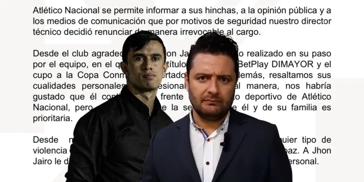 John Jairo Bodmer renunció a su cargo como entrenador del Verdolaga