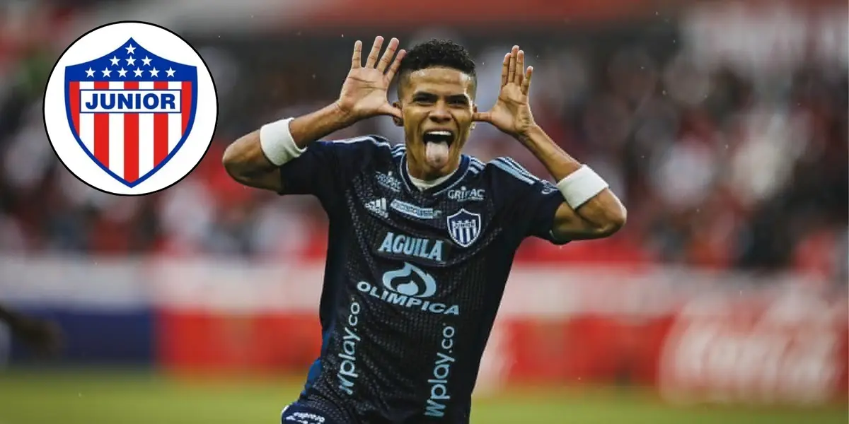 José Enamorado celebrando un gol con el Junior FC