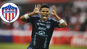 José Enamorado celebrando un gol con el Junior FC