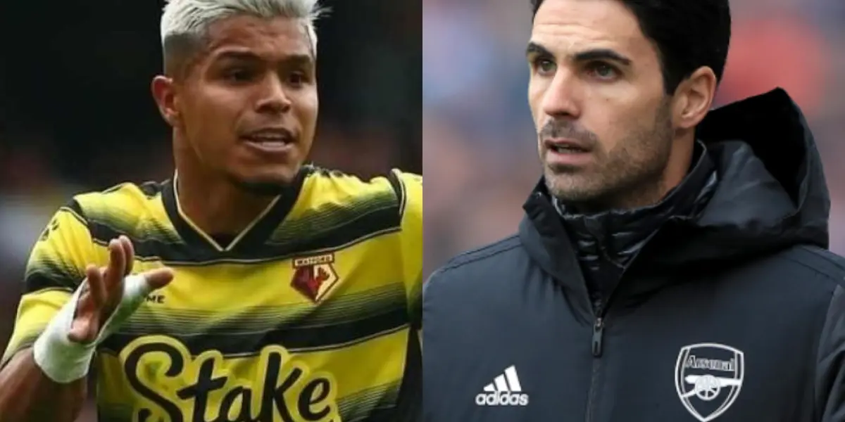 Juan Camilo Hernández la rompió en Inglaterra y el reconocido entrenador Mikel Arteta se quedó sorprendido.