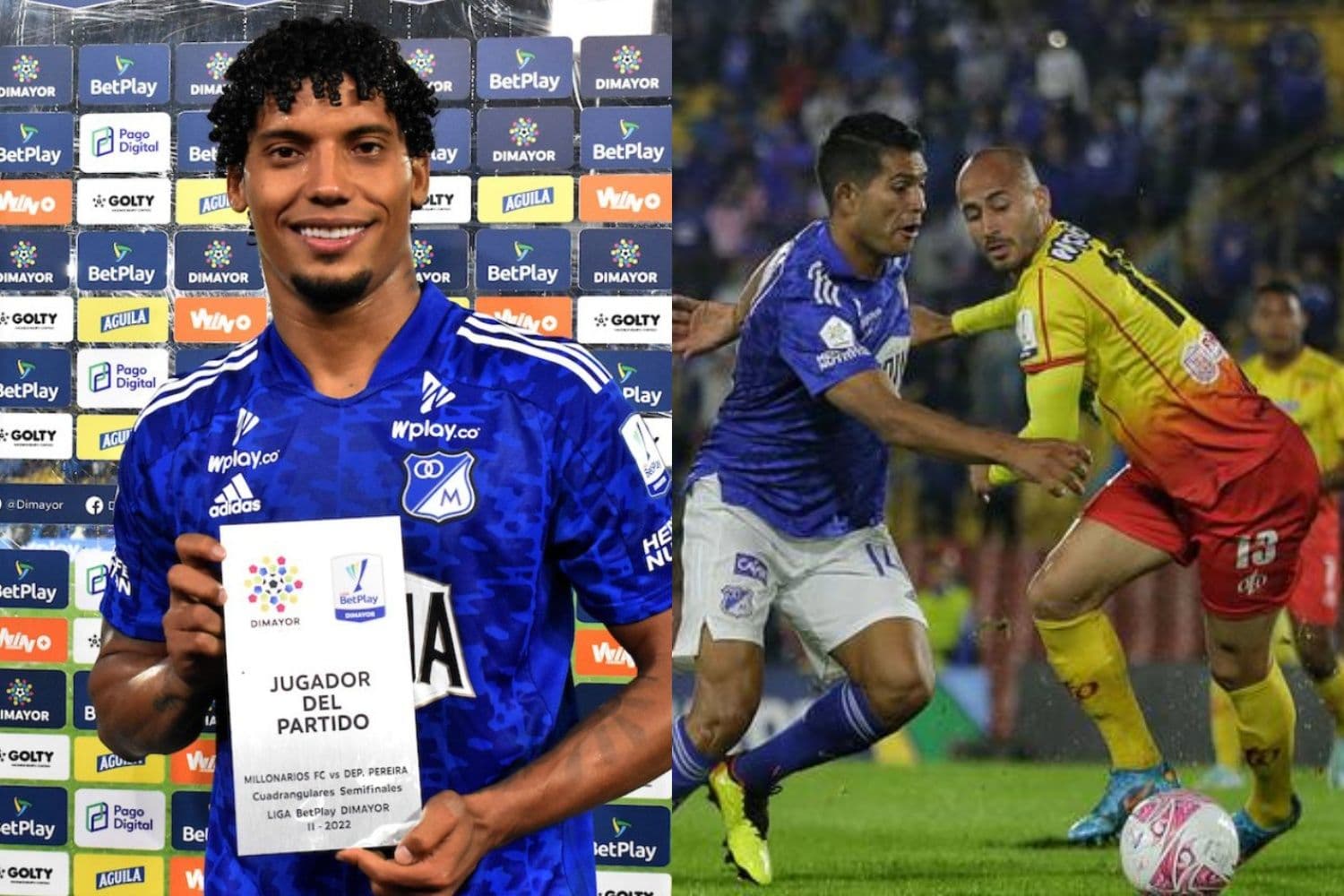 Juan Carlos Pereira fue el jugador más destacado en la victoria de Millonarios 2-0 ante el Deportivo Pereira en el estadio El Campín