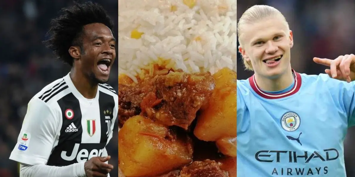 Juan Cuadrado en temas de alimentos se decanta por el arroz con carne cocida, pero Erling Haaland va más allá en ese tema.