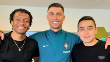 Juan Cuadrado y Cristiano Ronaldo juntos. Foto tomada de Instagram de Cuadrado.