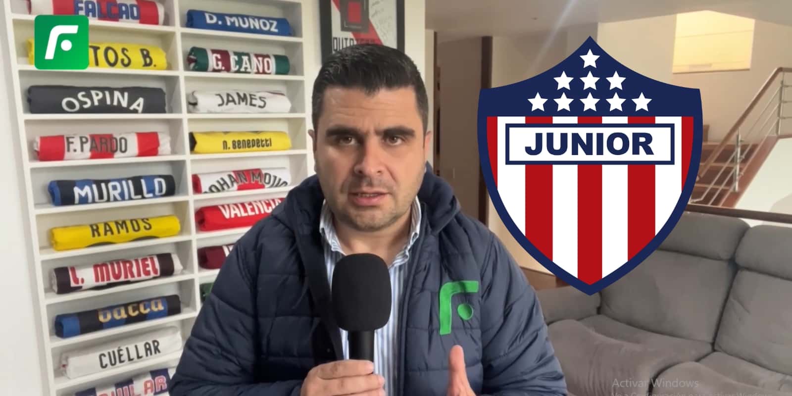 Juan Felipe Cadavid periodista deportivo colombiano. Foto captura de pantalla de El Futbolero Colombia.