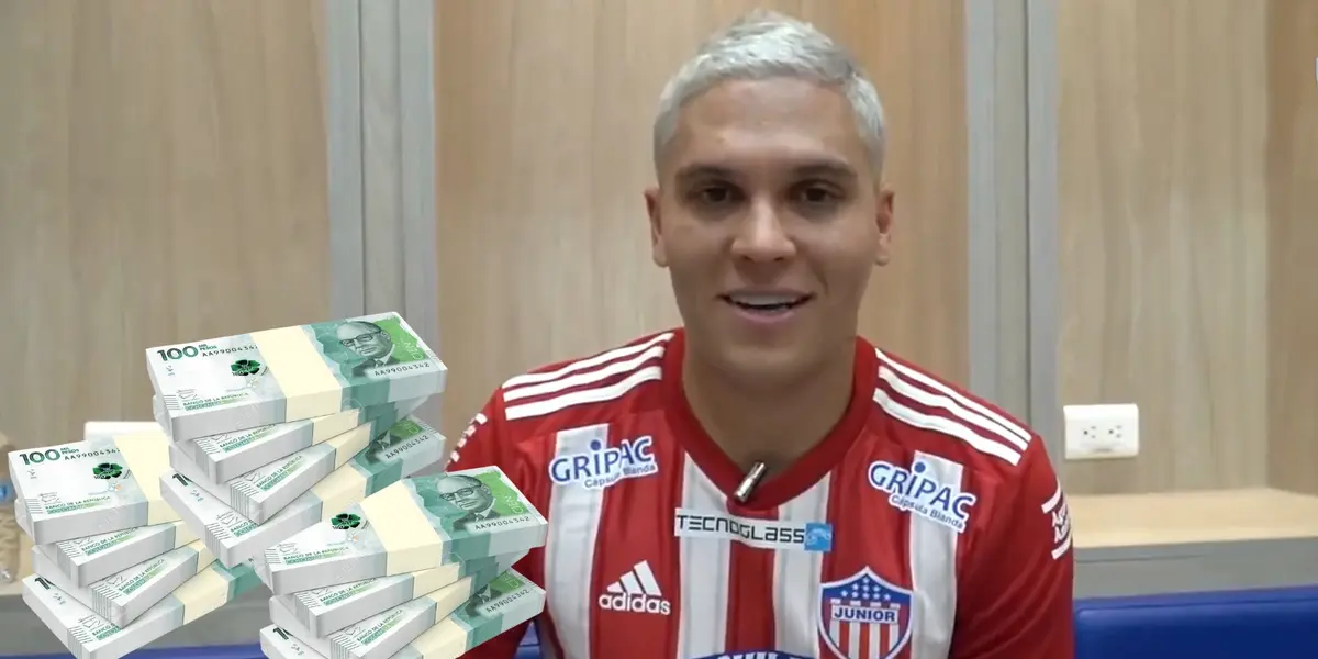 Juan Fernando Quintero con la camiseta de Junior FC