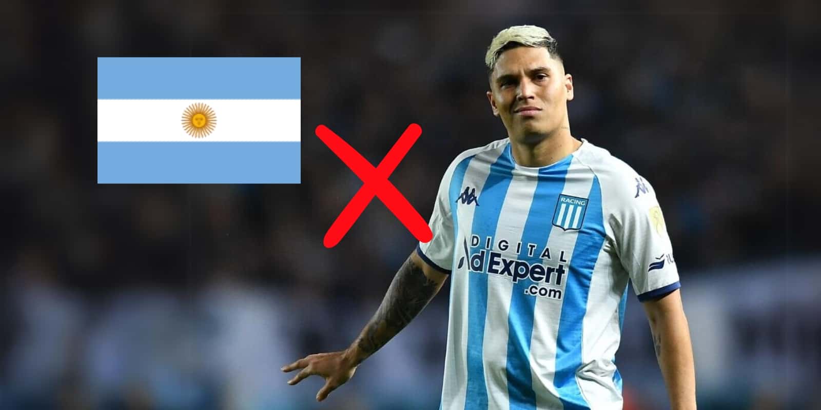 Juan Fernando Quintero en un partido con el Racing Club de Argentina