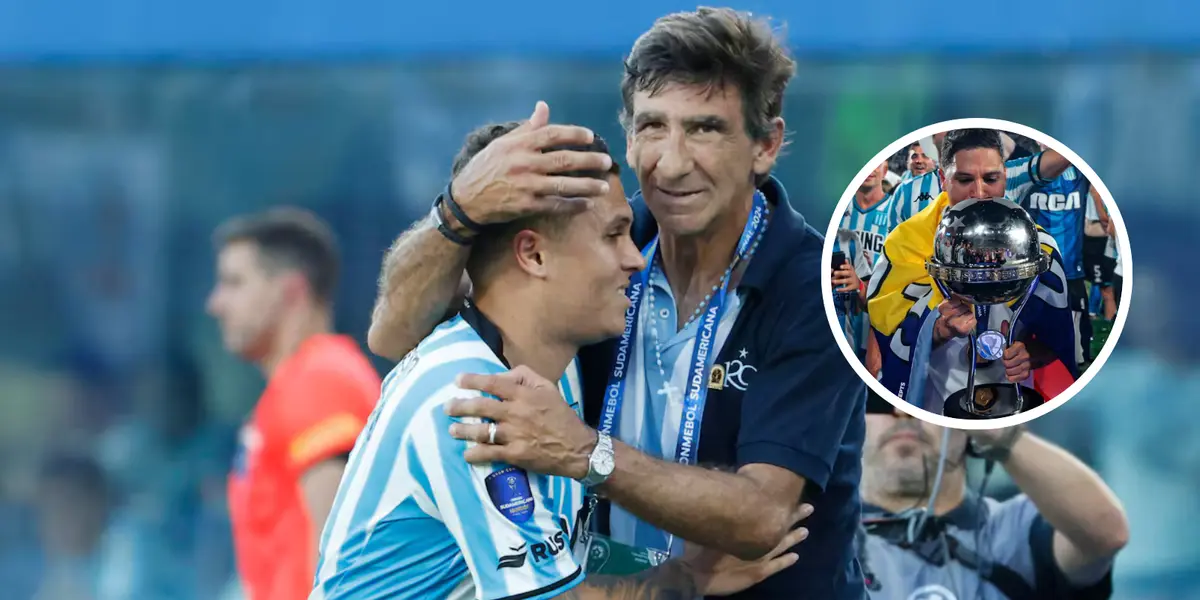 Juan Fernando Quintero y Gustavo Costas Foto: La Nacion y Conmebol