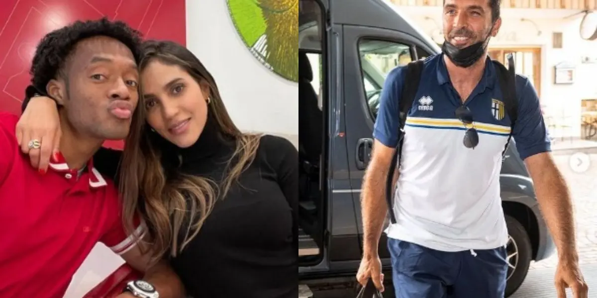Juan Guillermo Cuadrado comparte un placer material con el reconocido portero Gianluigi Buffon.