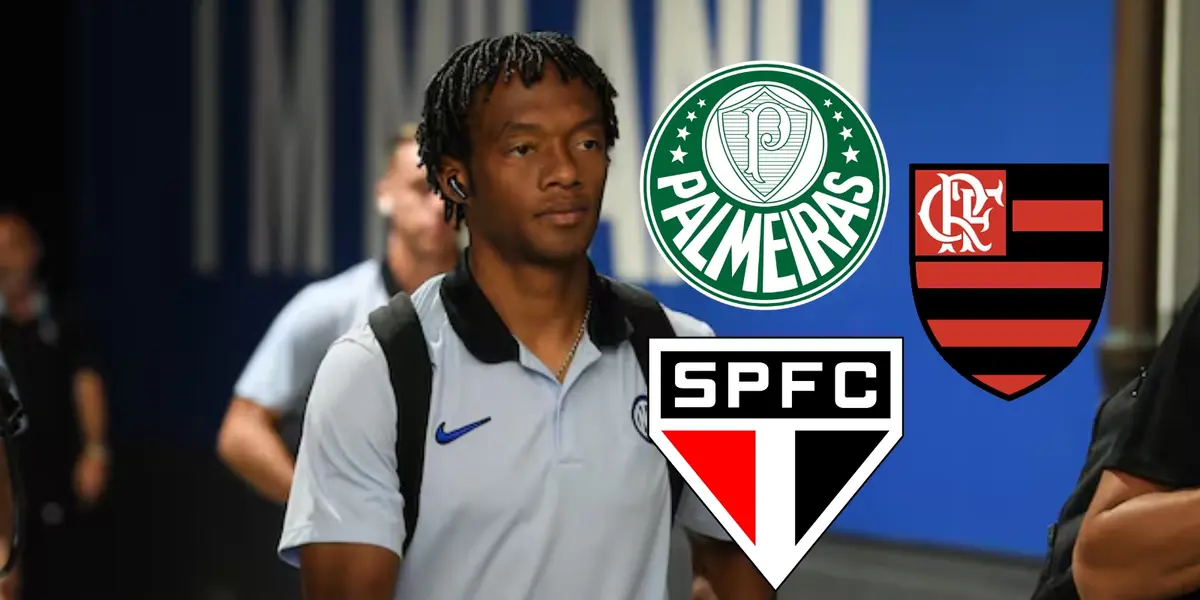 Juan Guillermo Cuadrado con la camiseta de presentación del Inter de Milán