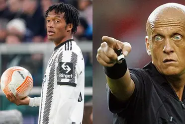 Juan Guillermo Cuadrado criticado por el arbitraje de Italia.