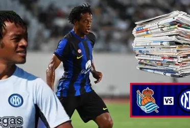 Juan Guillermo Cuadrado fue titular en el partido Inter de Milán vs Real Sociedad