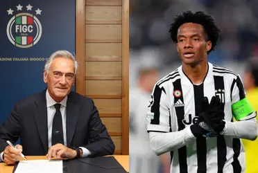 Juan Guillermo Cuadrado con impotencia vio como la Federación Italiana lo alejó de poder pelear por un título con la Juventus.
