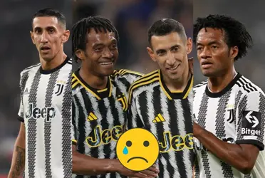 Juan Guillermo Cuadrado recibe la peor noticia de parte de su compañero Ángel Di María en la Juventus.
