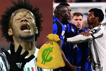 Juan Guillermo Cuadrado sancionado en Italia por la pelea que tuvo recientemente contra jugadores del Inter de Milán.