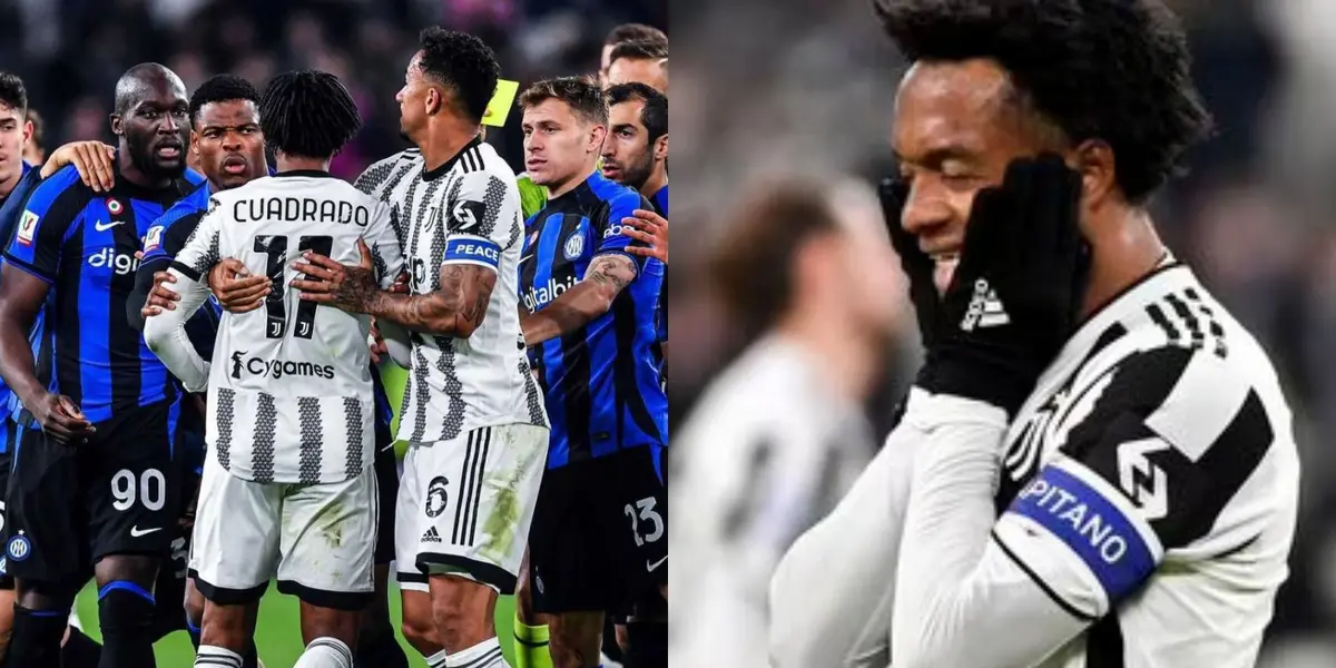 Juan Guillermo Cuadrado tuvo un altercado con el portero y el atacante del Inter de Milán