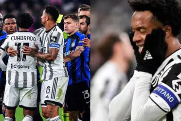 Juan Guillermo Cuadrado tuvo un altercado con el portero y el atacante del Inter de Milán