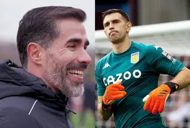 Juan Pablo Ángel estuvo de visita en el Aston Villa de Inglaterra y generó una inesperada reacción del Dibu Martínez.