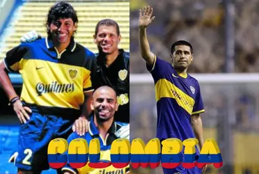 Juan Román Riquelme en su juego de despedida tuvo un emotivo respaldo de los colombianos Jorge Bermúdez, Óscar Córdoba y Mauricio Serna.
