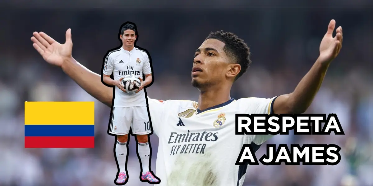 Jude Bellingham y James Rodríguez. Foto tomada de Talk Sport y PMG Wing.