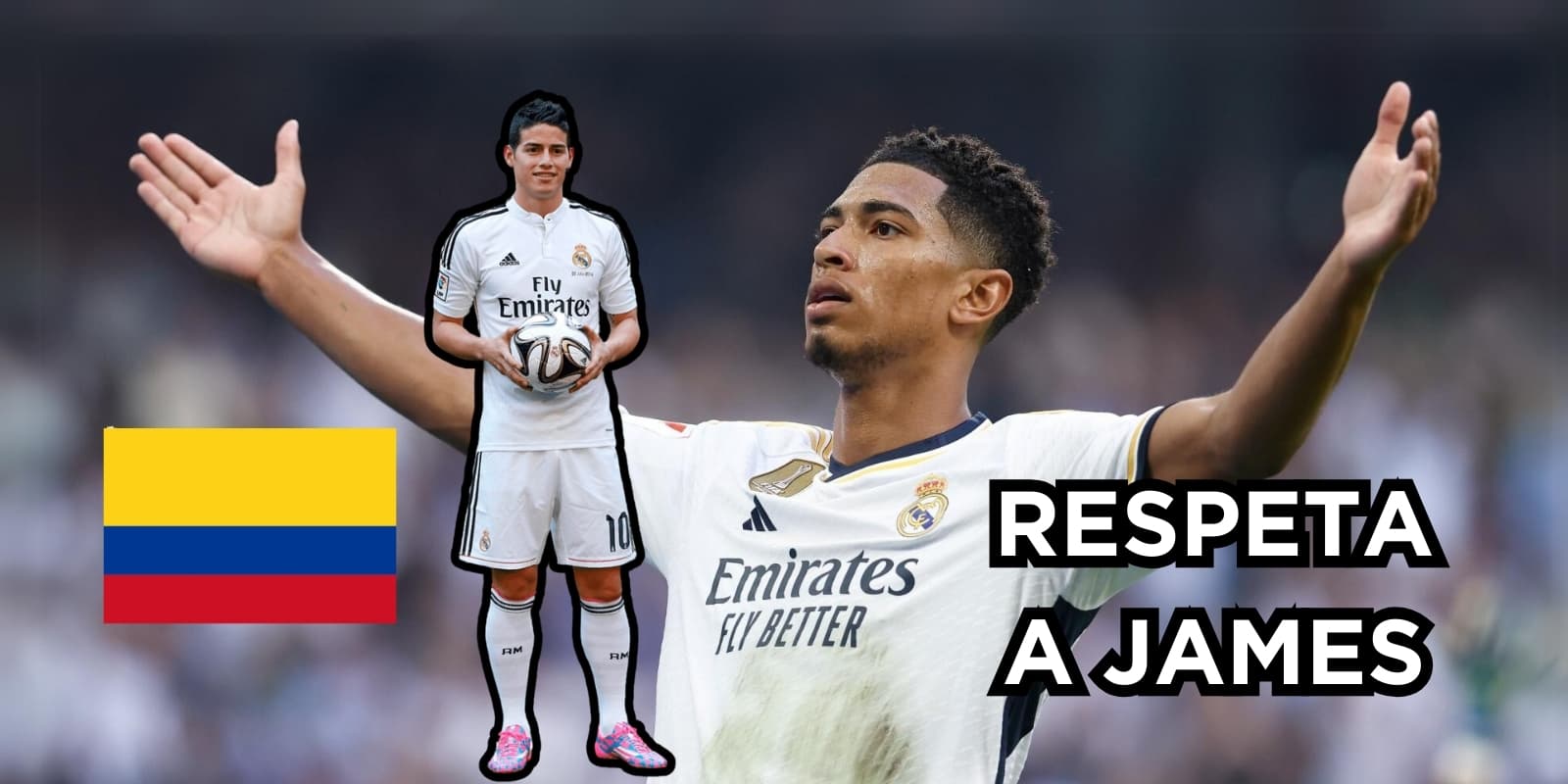 Jude Bellingham y James Rodríguez. Foto tomada de Talk Sport y PMG Wing.