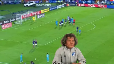 Jugada previa al gol de Bolívar contra Millonarios FC