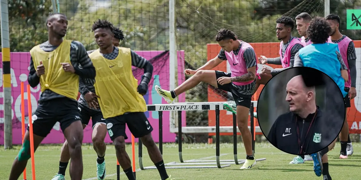 Jugadores de Atlético Nacional en un entrenamiento
