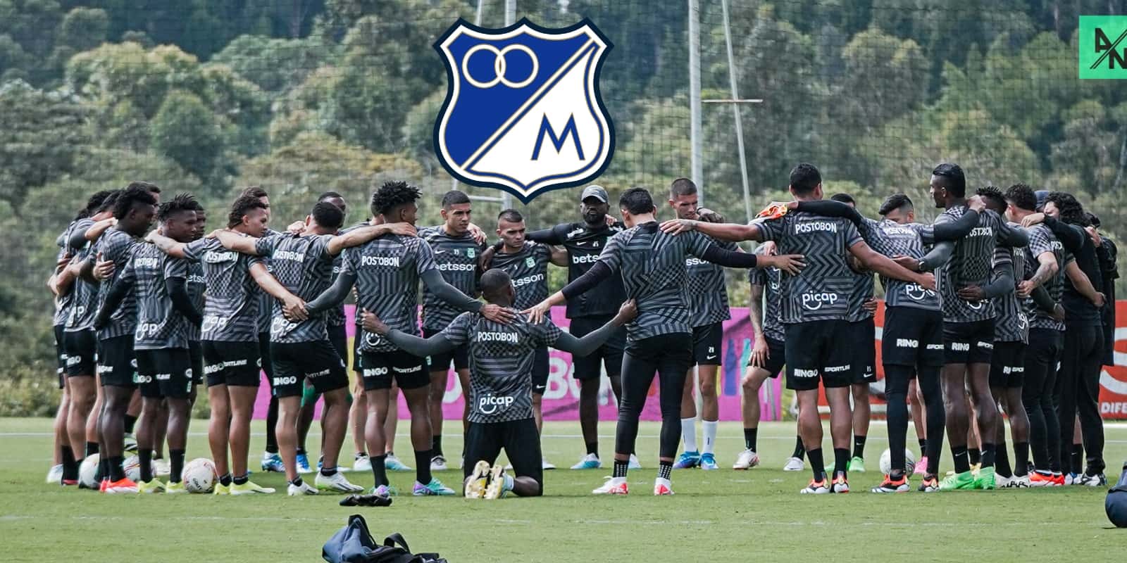 Jugadores de Atlético Nacional en un entrenamiento