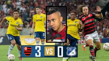 Jugadores de Millonarios FC contra Flamengo