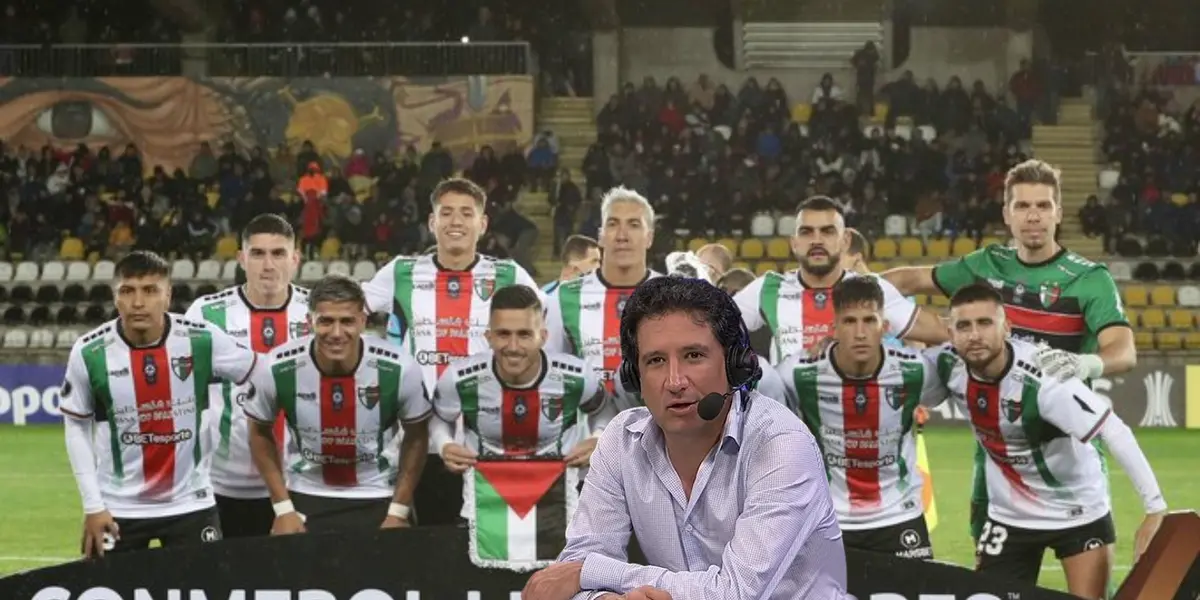 Jugadores de Palestino de Chile y Antonio Casale