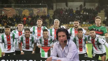 Jugadores de Palestino de Chile y Antonio Casale