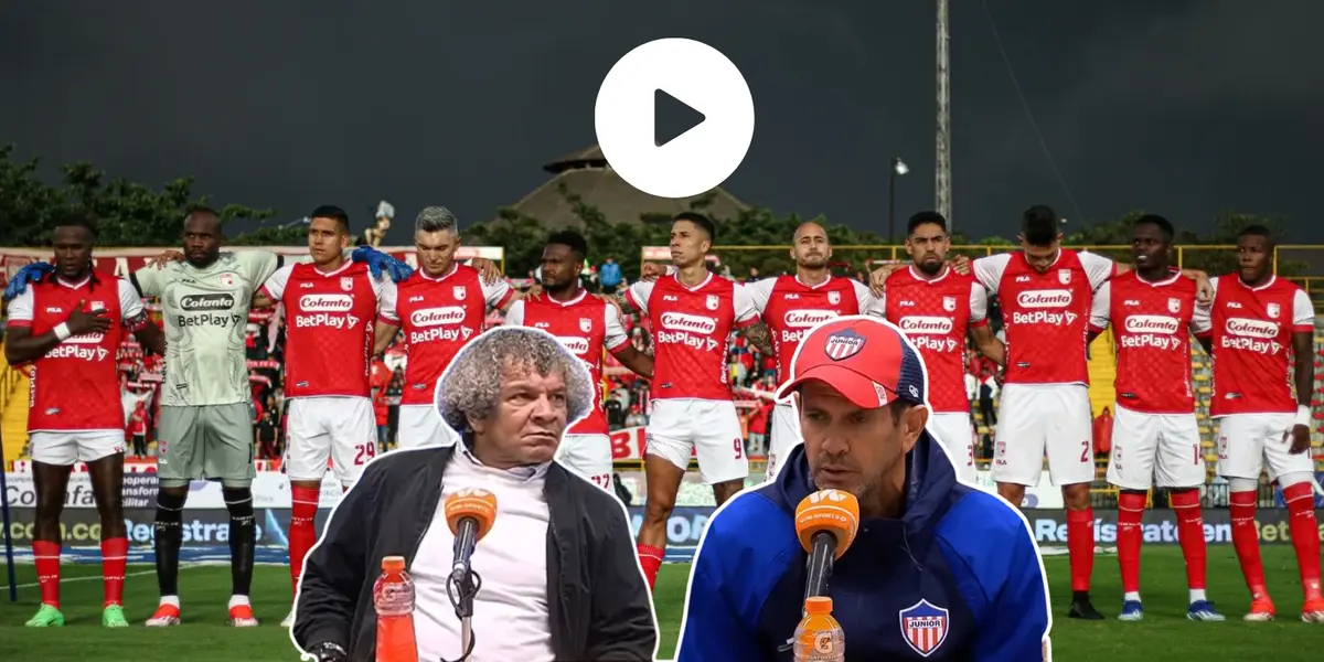 Jugadores del Club Independiente Santa Fe en Bogotá