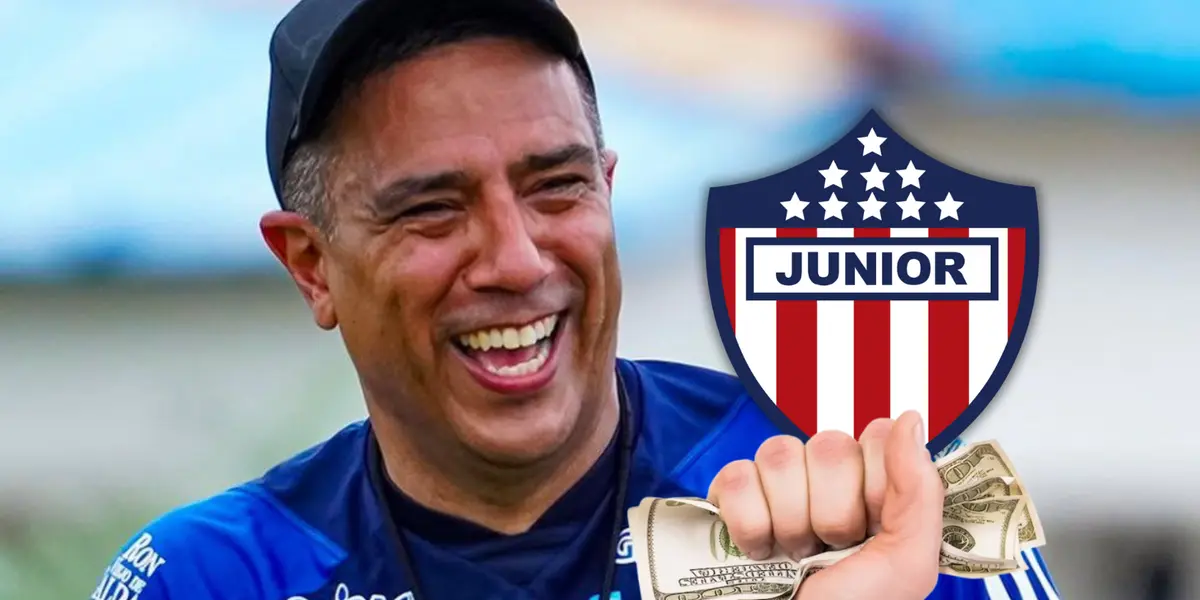 ¡Junior atrapado! Farías, más caro que James: la millonada que lo frena.   Foto: Escudoteca, Pexels y Junior FC