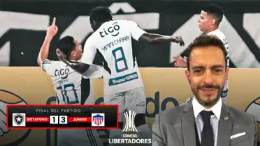 Junior celebrando gol ante Botafogo en Copa Libertadores