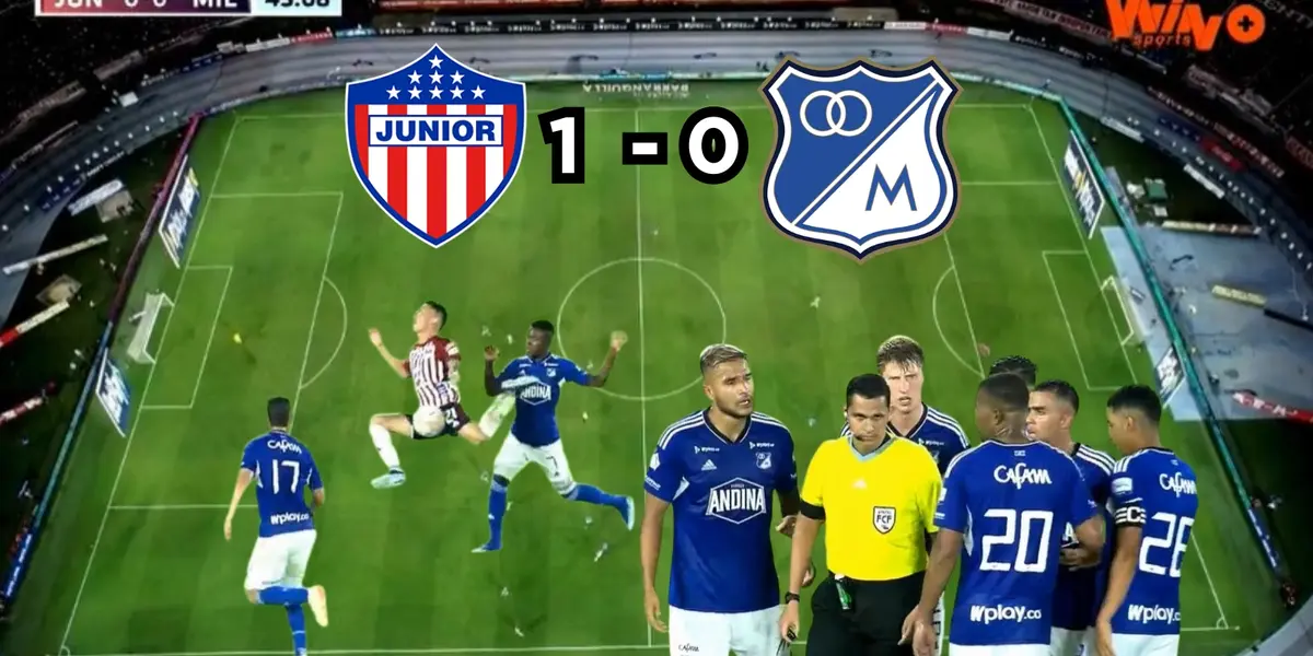 Junior FC le ganó la primera batalla a Millonarios FC y hubo polémicas arbitrales.