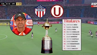 Junior FC no le pudo ganarle a Universitario de Perú. Foto captura de pantalla de ESPN y Diario Deportes. 
