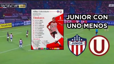 Junior FC y Universitario de Perú. Foto tomada de captura de pantalla de ESPN y Twitter Junior FC.