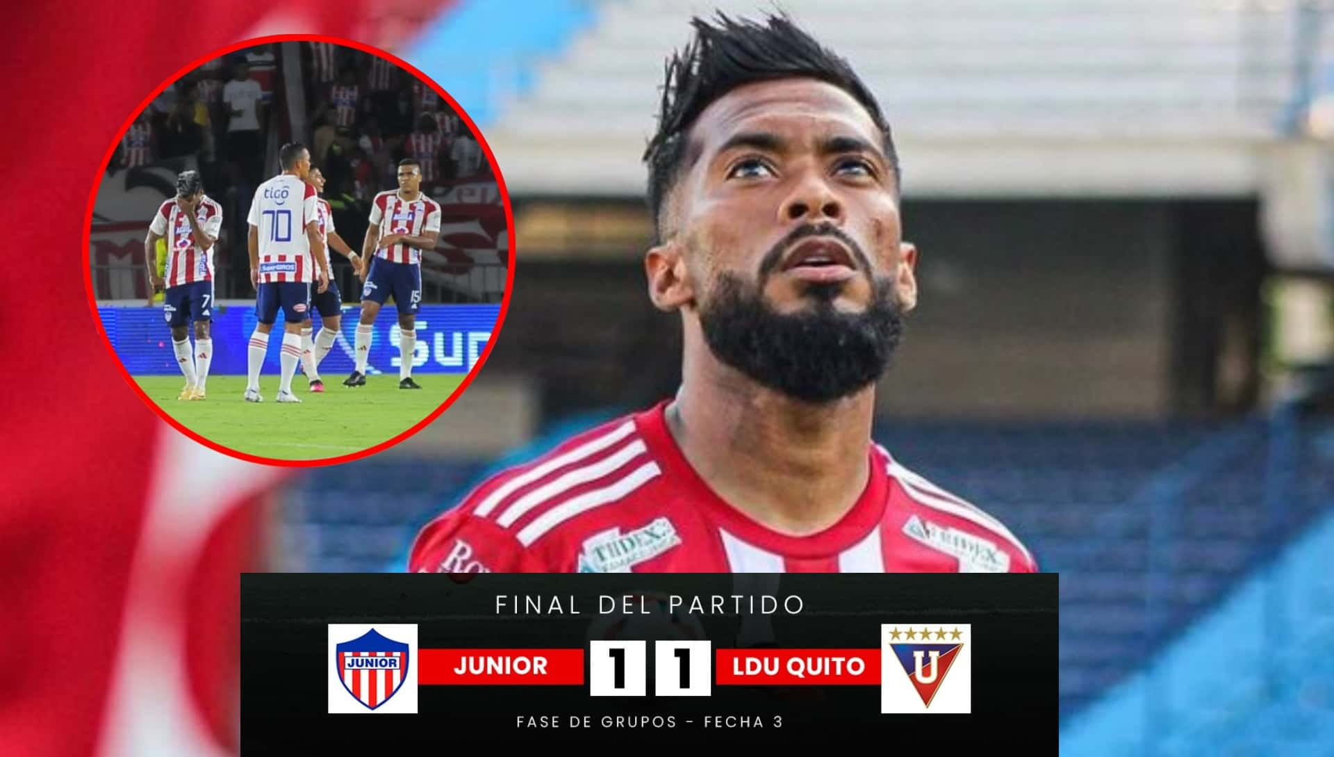 Junior vs Liga de Quito - Foto: Zona Cero, redes Junior y Redprensa